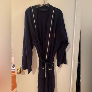 Polo Ralph Lauren Navy Blue Robe with White Trim